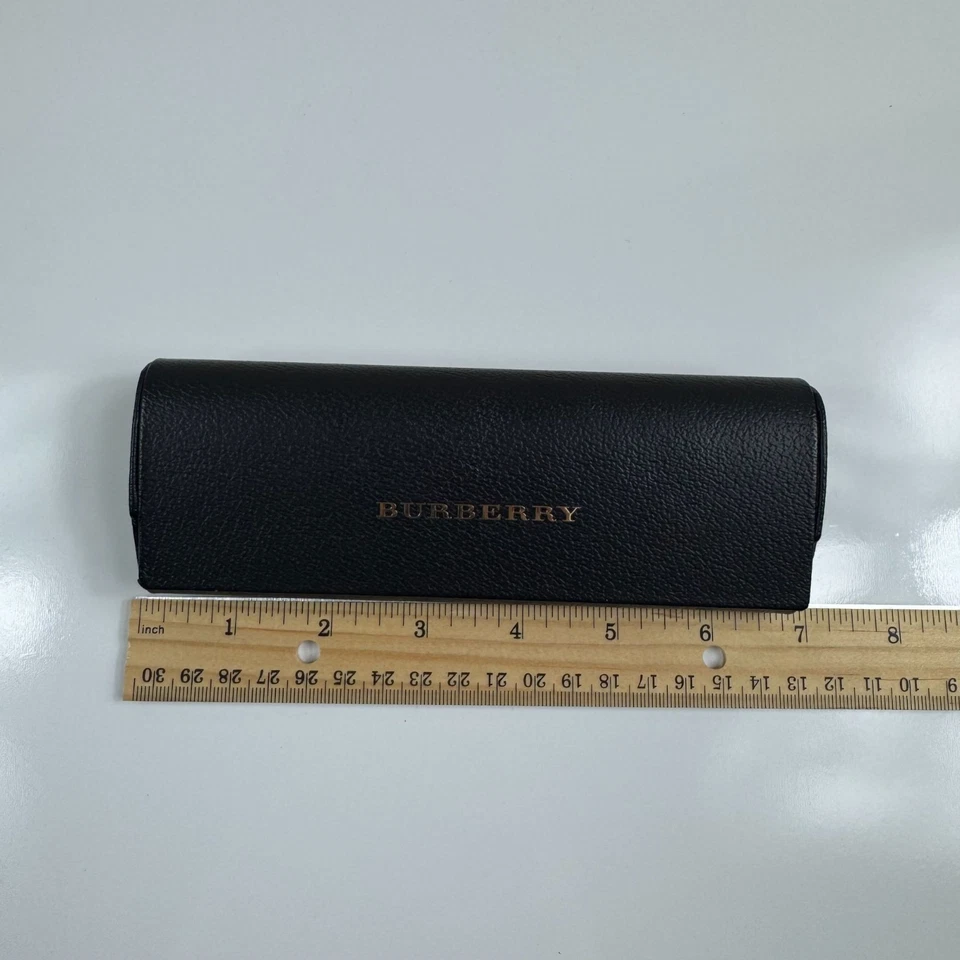 Burberry Pebbled Leather Glasses Case with Cleaning Cloth Magnetic Hardshell - Image 4 of 4