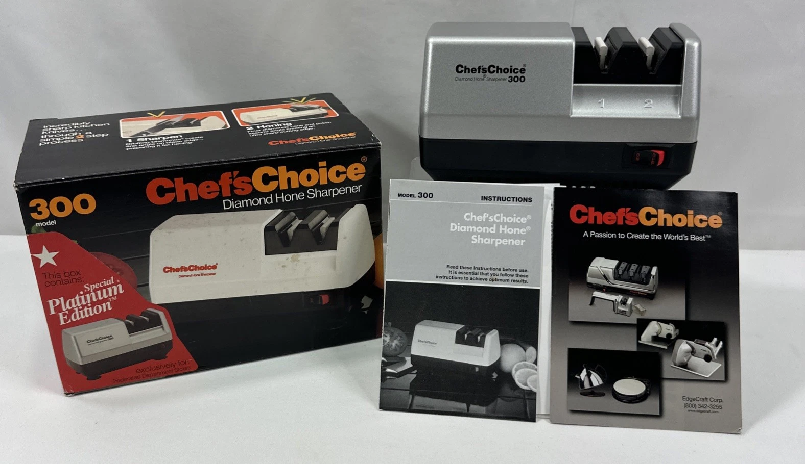 Chef's Choice M300 Diamond Hone Electric Knife Sharpener Platinum Edition USA