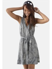 Sienna Sky Women's Leaf Print Surplice Ruffled Short Dress Size Small NWT