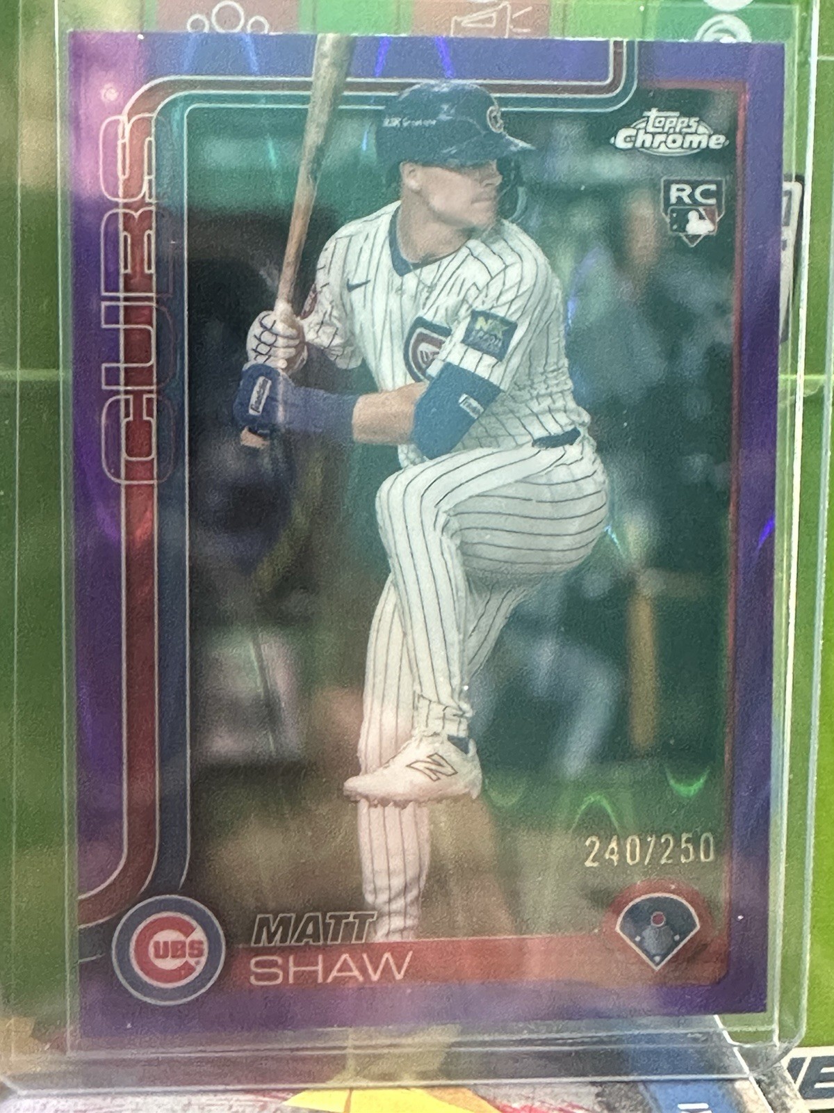 2025 Topps Chrome - Matt Shaw #219 Purple RayWave Refractor (RC) /250