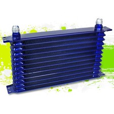 Universal 12-row 10an Aluminum Enginetransmis Siondifferential Oil Cooler Blue Universal 12-row 10an Aluminum Enginetransmis Siondifferential Oil Cooler Blue