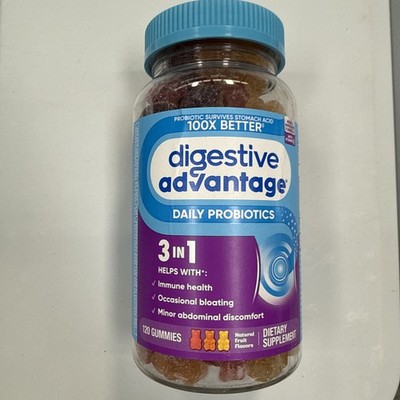 DigestiveAdvantage Probiotic Gummies 120 Count Daily Digestive Health New Sealed