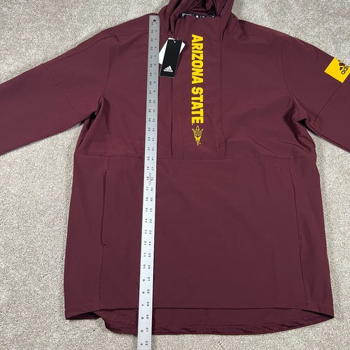 Adidas Mens M Burgundy Arizona State Sun Devils Athletic Hoodie 1/4 Zip NWT - Picture 11 of 12