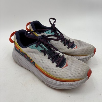 Hoka One One Womens Ironman Rincon Running Shoes White Orange Blue Size 8.5