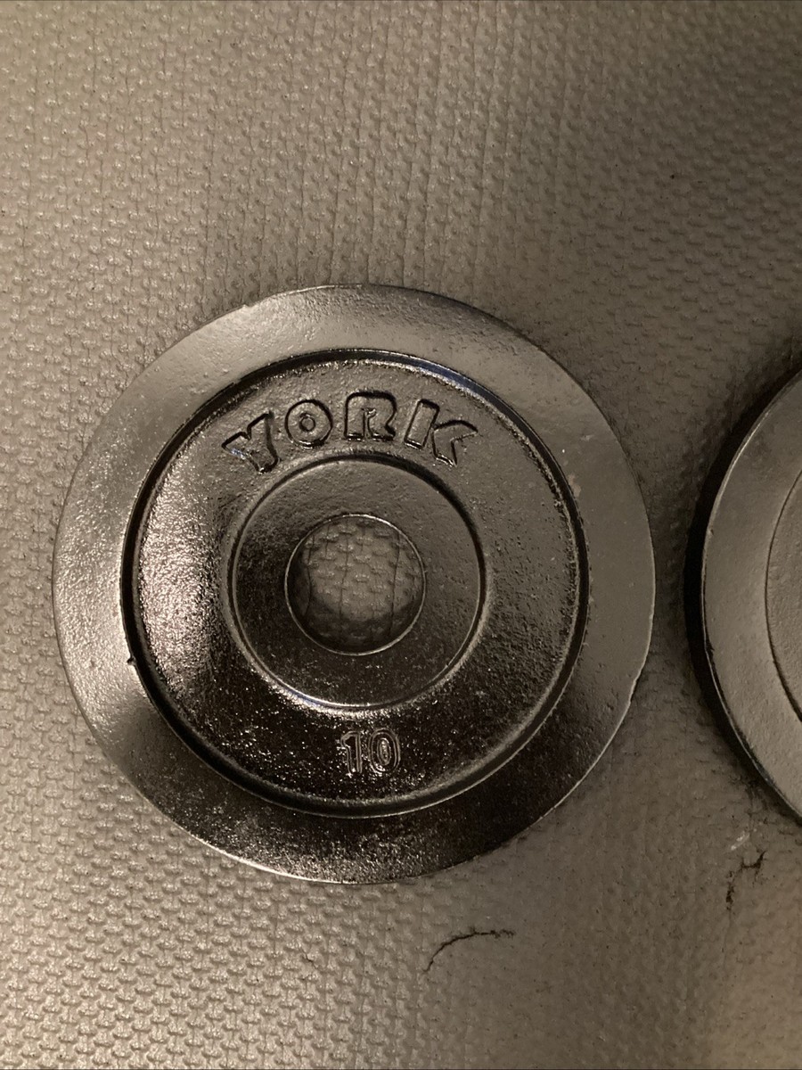 Paire D'haltères Vintage York Barbell 10 Lb - Fonte Standard, Made In USA