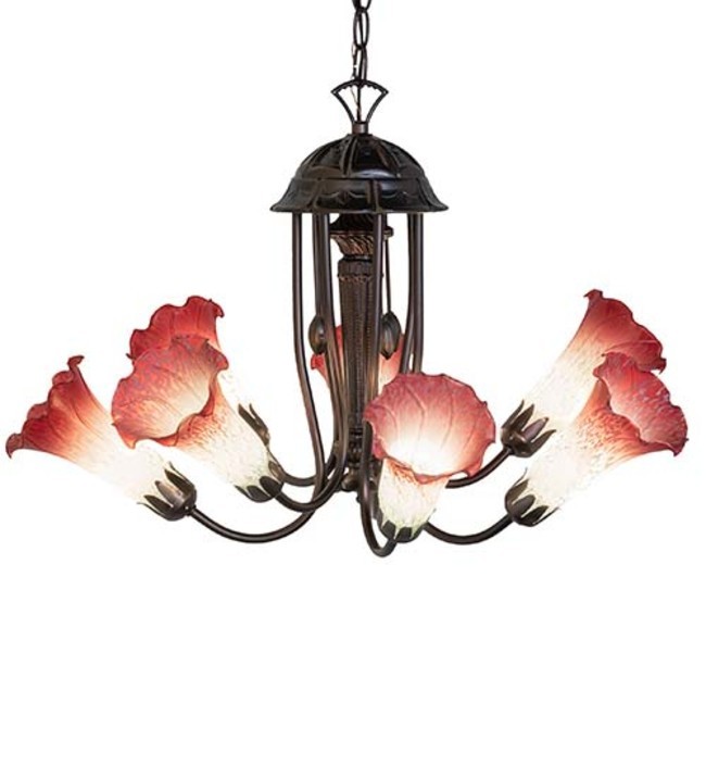 Meyda Tiffany 251577 Pink/White Tiffany 7 Light 24
