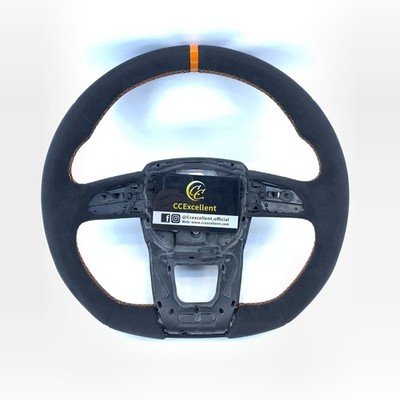 For 2018+ Lamborghini Urus Custom Alcantara Steering Wheel Orange Center Line