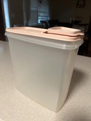 Vtg Tupperware Cereal Keeper 1588-3 Container, 1589-8 Lid, 1590-8 Cap Seal