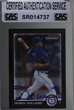 CAS Certified 2010 Bowman Chrome Derek Holland #96 Sealed Auto n1u