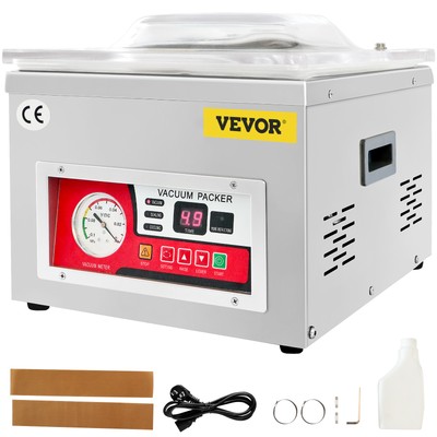 VEVOR Vakuumierer Kompakter Profi-Kammervakuumierer DZ-260A 6,5 cbm/h 180W Motor
