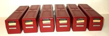 VINTAGE KODAK READY FILE 35MM SLIDE CONTAINER PLASTIC STORAGE BOXES RED QTY. 6