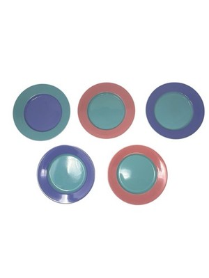 Lindt Stymeist Japan Colorways 9  Rimmed Salad Plates Green Blue Purple Pink Lot