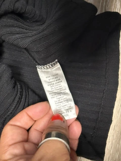 Project Social T Scoop Washed Rib Long Sleeve Sweater Womens Large Black Stretch - Image 4 of 4