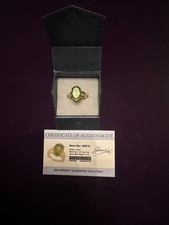 18K 6.1 gm Peridot 15.5ct and Diamond 0.074ct Yellow Gold Ring