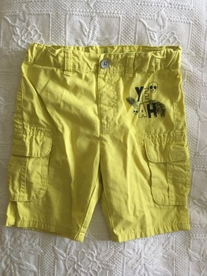 united Colors of benetton Jungen Short mit verstellb.Bund gelb m.Print Gr.XS/110