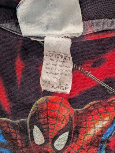 Vintage Universal Studios Spider-Man Shirt Herren XL rot schwarz Batik Marvel Tee - Bild 5 von 7