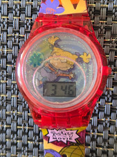 "Working" Vtg 1998 "The Rugrats Movie" Angelica Floating Flowers Digital Watch