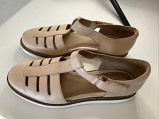 Clarks Comfort Clogs 10 M Neutral Tan Suede Leather Mules Slip-Ons #2BN1