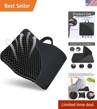 Luxury Memory Foam Gel Seat Cushion - Machine Washable Comfort for Pain Relief