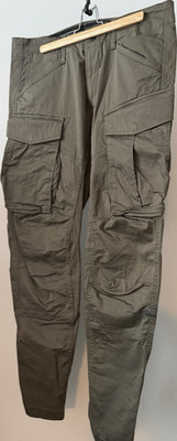 G-Star RAW Men's Olive Cargo Pants Regular Fit Twill Size 34 Tapered Leg