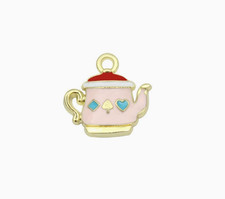 18mm 40pcs pink teapot Metal Charm DIY earring Pendant Necklace Jewelry Making