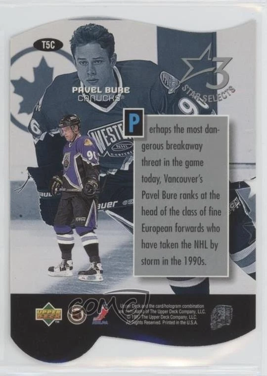 1997-98 Upper Deck 3 Star Selects Pavel Bure #T5C HOF - Image 2 of 2