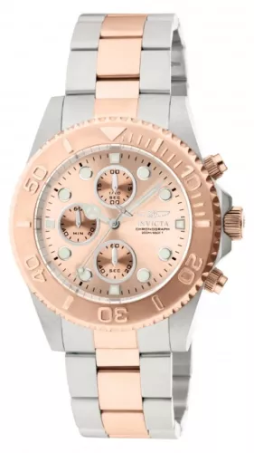 Invicta Men's 1775 Pro Diver Quartz Chronograph Rose Gold Dial Two-Tone SS Watch