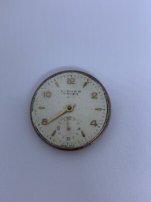 Vintage Lidher Movement Geneve Dial and hands 17 Jewels parts repair 