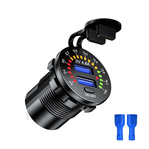 5V 4.8A Dual-USB Car Fast Charging Charger Socket W/ LED Voltmeter Display Parts - Bild 16 von 19