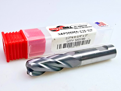 SuperMill 1/2'' x 1/2 x 1-1/4 x 3 R.125 Solid Carbide End Mill SAP500MA-125-WF