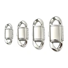 4pcs 316 Surgical Stainless Steel Clasps, Oval Silver Color Clasps for DIY