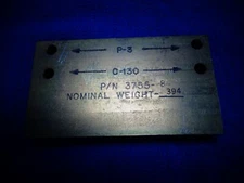AIRCRAFT P-3 C130; USED ON T-56 PROPELLER 3755-8 counterbalance 3040-01-316-0568