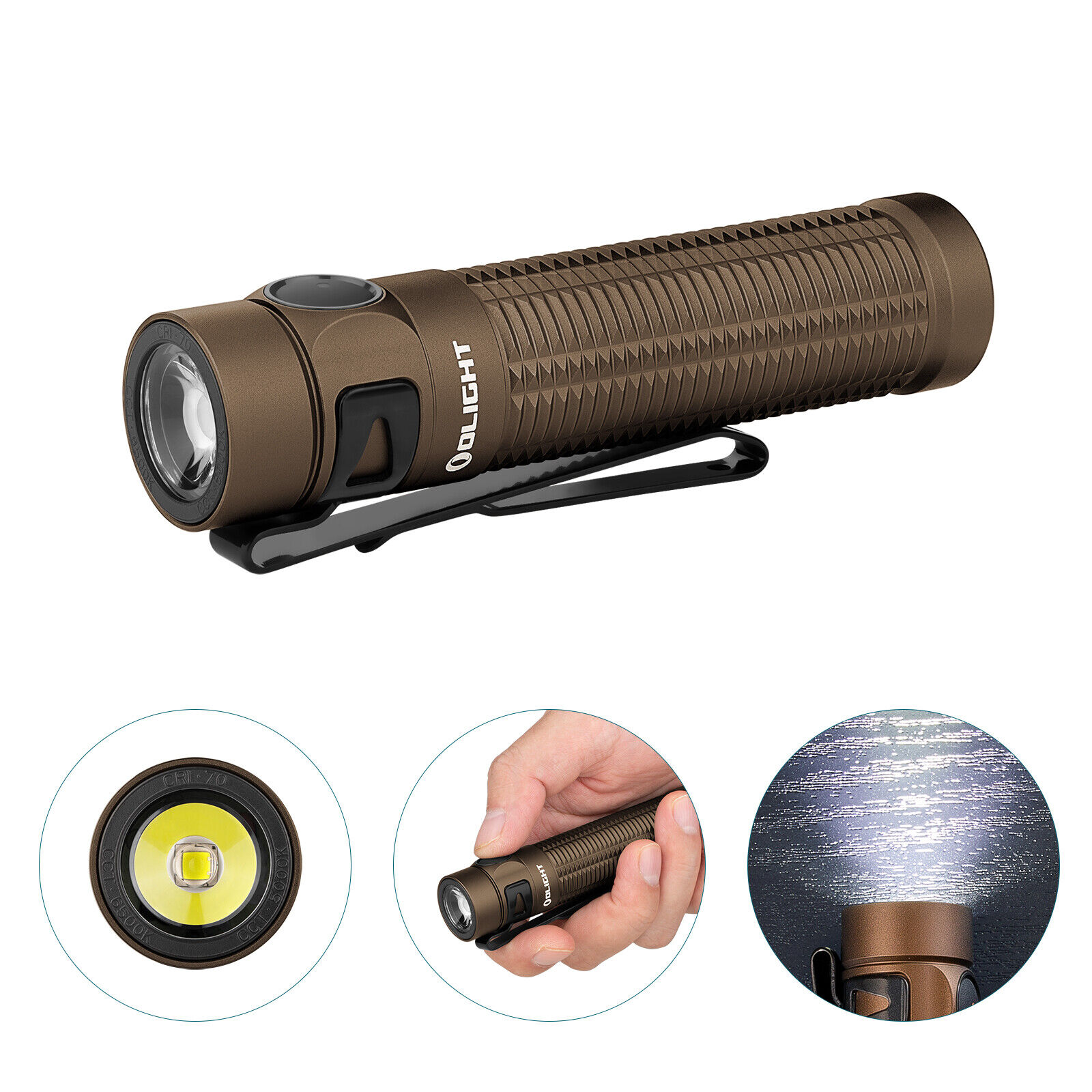Olight Baton 3 Pro 1500 lumens Rechargeable Flashlight CW L-shape Stand included