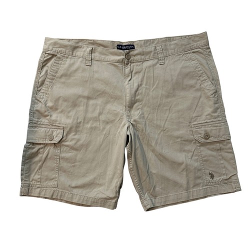U.S. Polo Assn. Cargo Shorts Relaxed Fit Casual Khaki Beige Mens Size W46