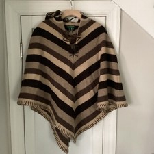 Vintage Ralph Lauren Wool Poncho Cape Shawl, Native American Blanket, Tribal