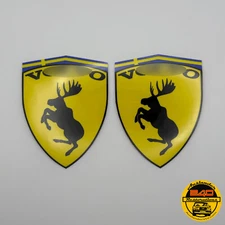 PAIR (2) of GENUINE Prancing Moose VOLVO 3” DESIGN #1 OG Vinyl Adhesive Decals