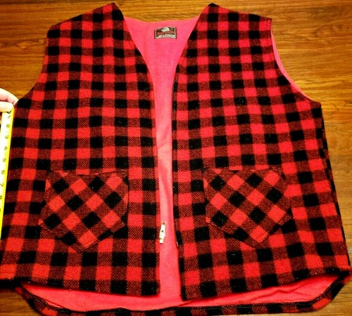 Vermont USA Buffalo Plaid Wool Vest 