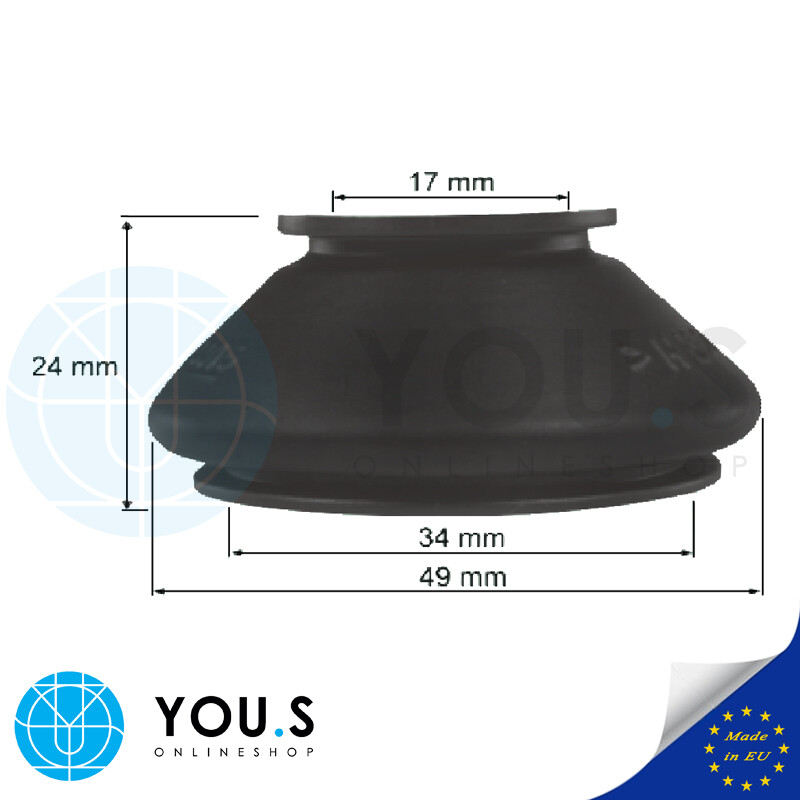 4 X Track Rod End Rubber Bushing Fork Dust Bellows 17 34 24 MM for VW