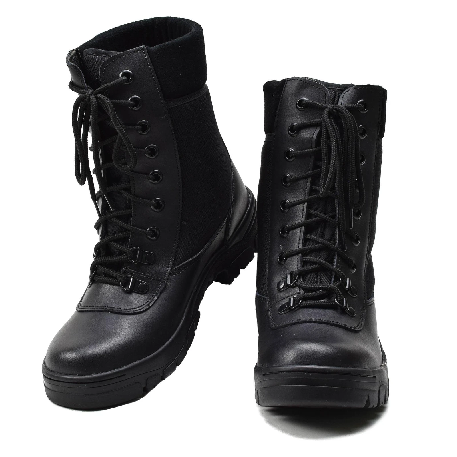 Original French military black leather breathable boots lightweight army NEW