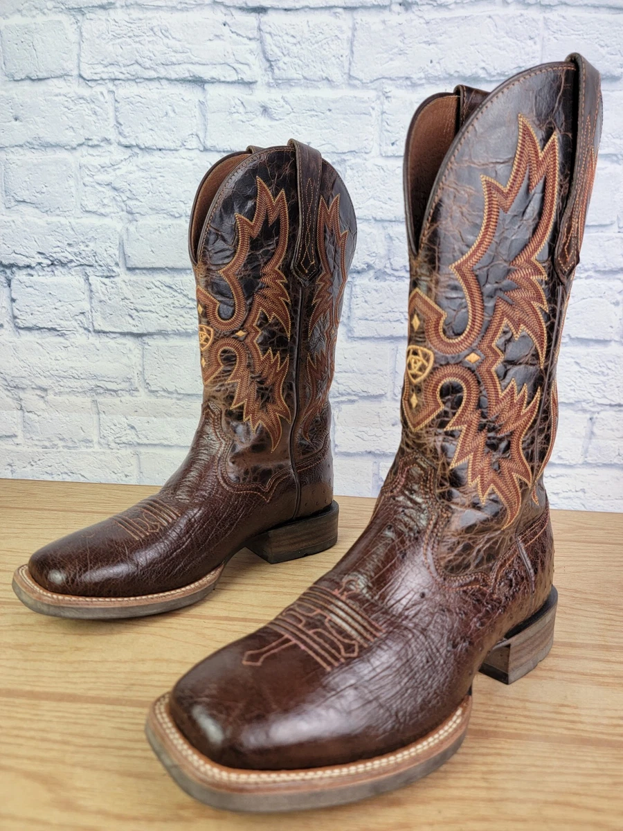 EUC Ariat 10016276 Men s Tombstone Smooth Quill Ostrich Boots Size