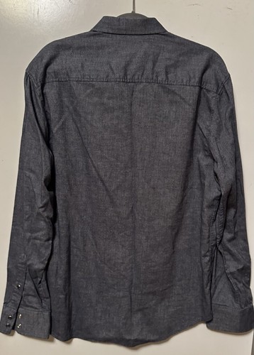 Vince Camuto Shirt Pearl Snap Men’s Large Denim Look - Picture 2 of 3