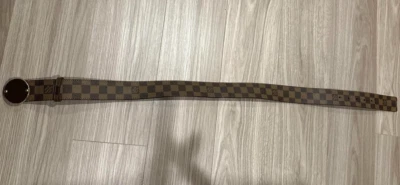 Original Louis Vuitton Damier Ebene Gürtel 80/32 Größe Braun Farbe Leder PVC - Bild 1 von 4