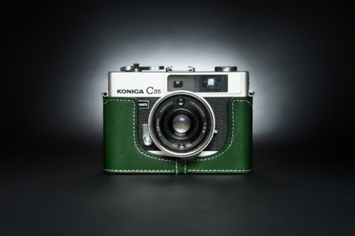 Real Leather Half Camera Case Bag Cover for Konica C35 C35 AF C35 AF2 C35 EFJ - Afbeelding 1 van 91