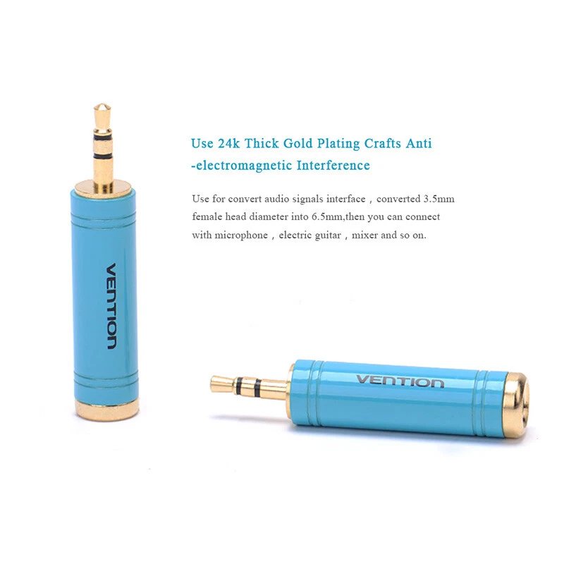 3.5mm Male to 6.35mm Female Headphone Stereo Audio Plug Amplifier Speaker Guitar - Image 4 of 4