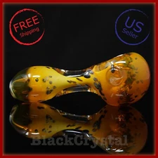 4" Handmade Thick Heavy Bright Gold Marble Tobacco Smoking Bowl Glass Pipes