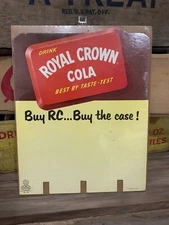 Vintage Royal Crown Cola RC 40s Heavy Cardboard Wood Case Topper