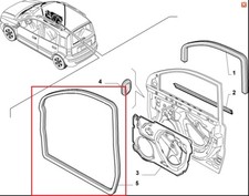 GUARNIZIONE PORTA POSTERIORE DESTRA PER FIAT PANDA 169 DAL 2003 AL 2012