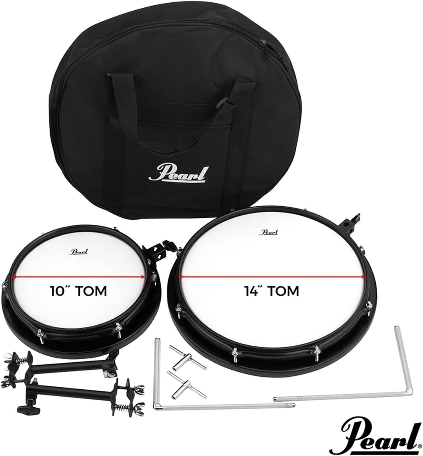 Pearl PCTK-1810BG Compact Traveler kit 10" Snare 18" Bass with Bag Black New FS