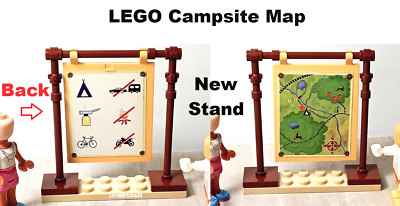 LEGO Camping Map Guides BIG MAP Stand Hiking Trails Campsite Bike NO MOTOR Peace