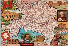 No. 30 Gard Department in Southern France Map Postcard